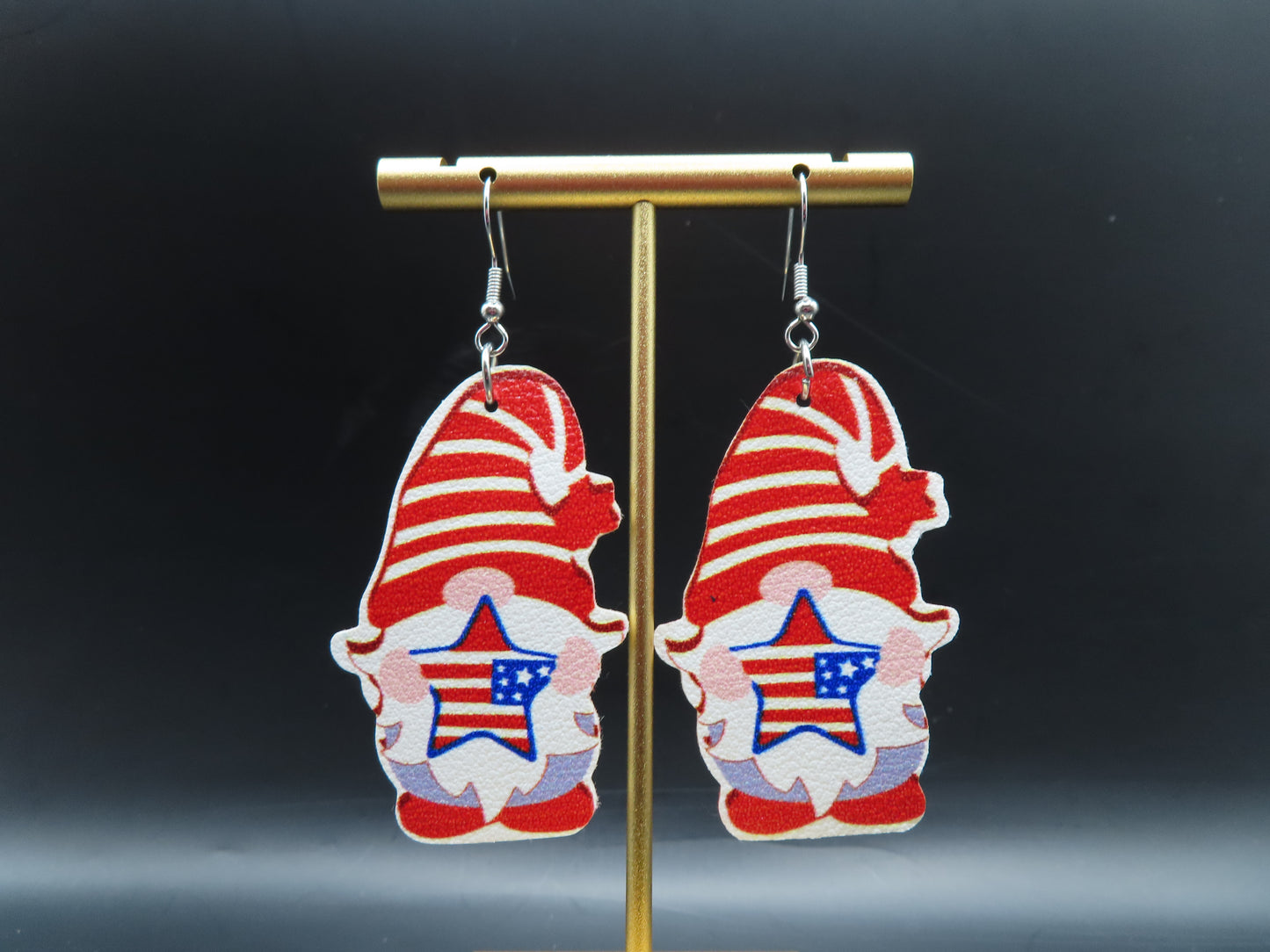 Fourth of July Red Gnomes Earrings