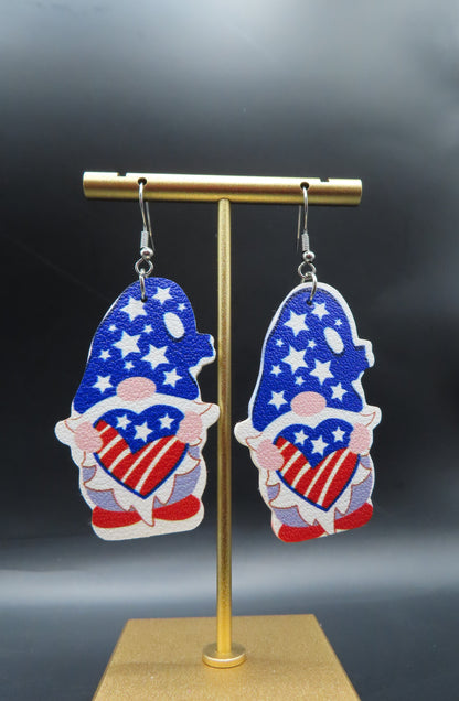 Fourth of July Blue Gnomes Earrings