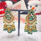 Gold and Green Jhumkas