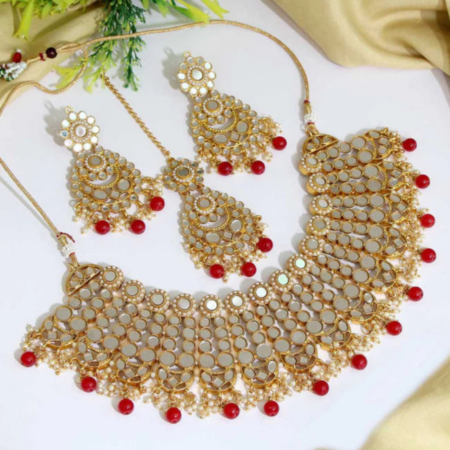 Kundan Mirror Necklaces Set