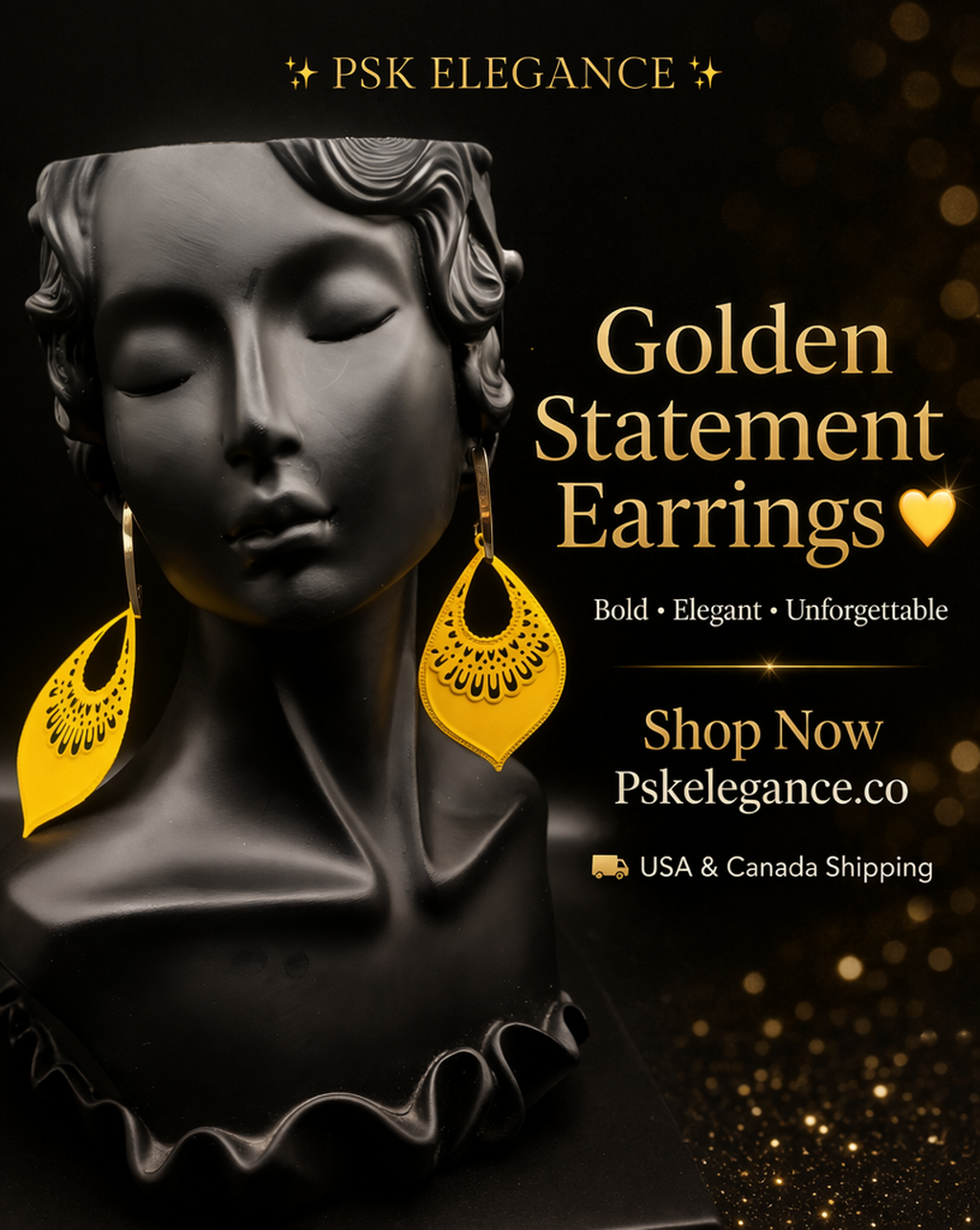 Yellow dangling Earrings
