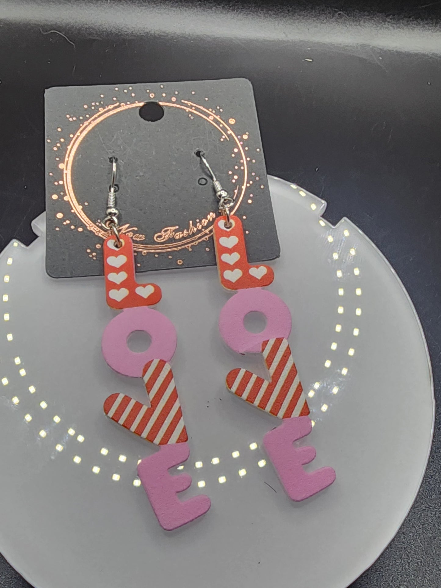 Love Heart Dangling Earrings – Cute  Glitter & Valentine Statement Jewelry