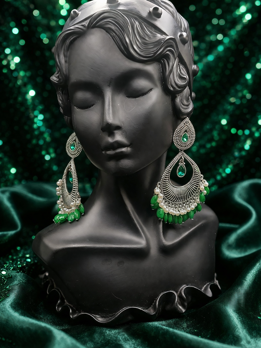 Emerald Luxe Statement Earrings