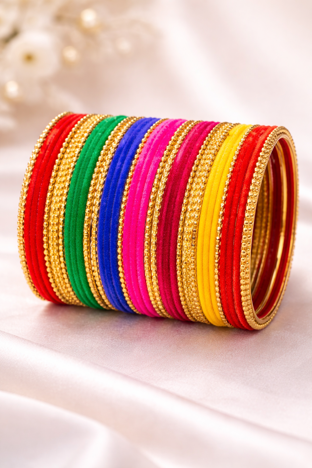 Vibrant colors Velvet Bangles