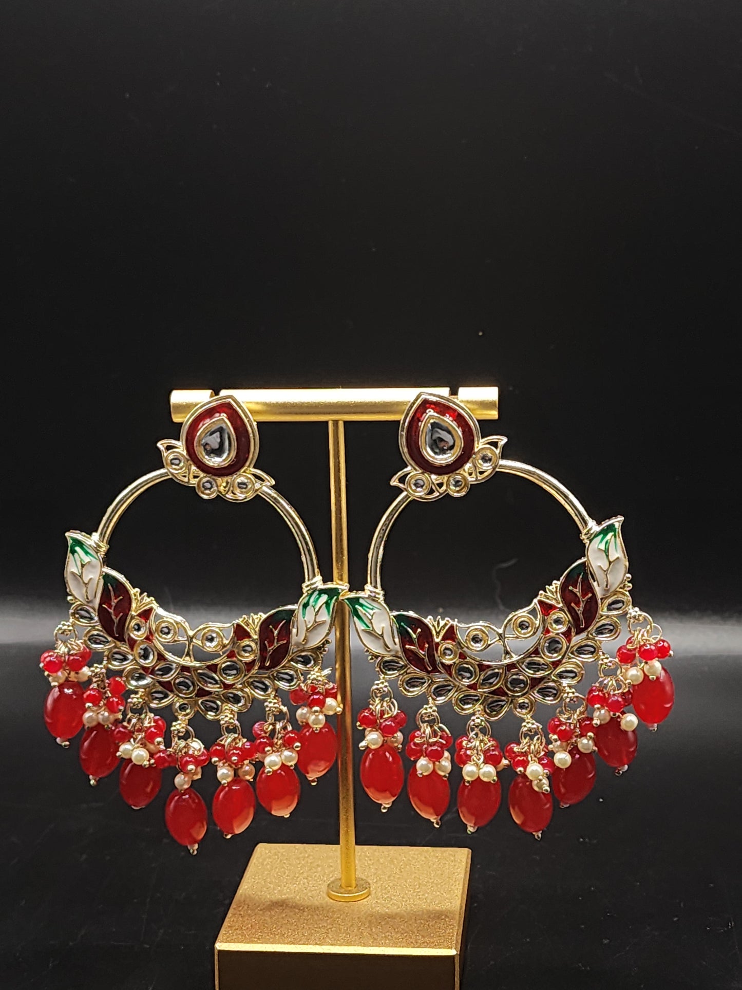 Ruby Luxe Chandbali Earrings ❤️