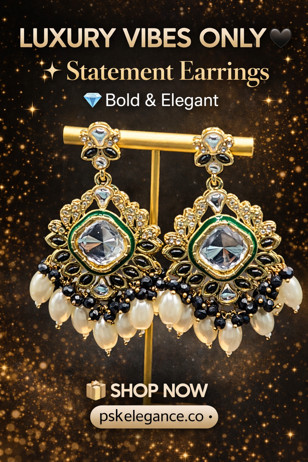 Black & Gold Statement Earrings