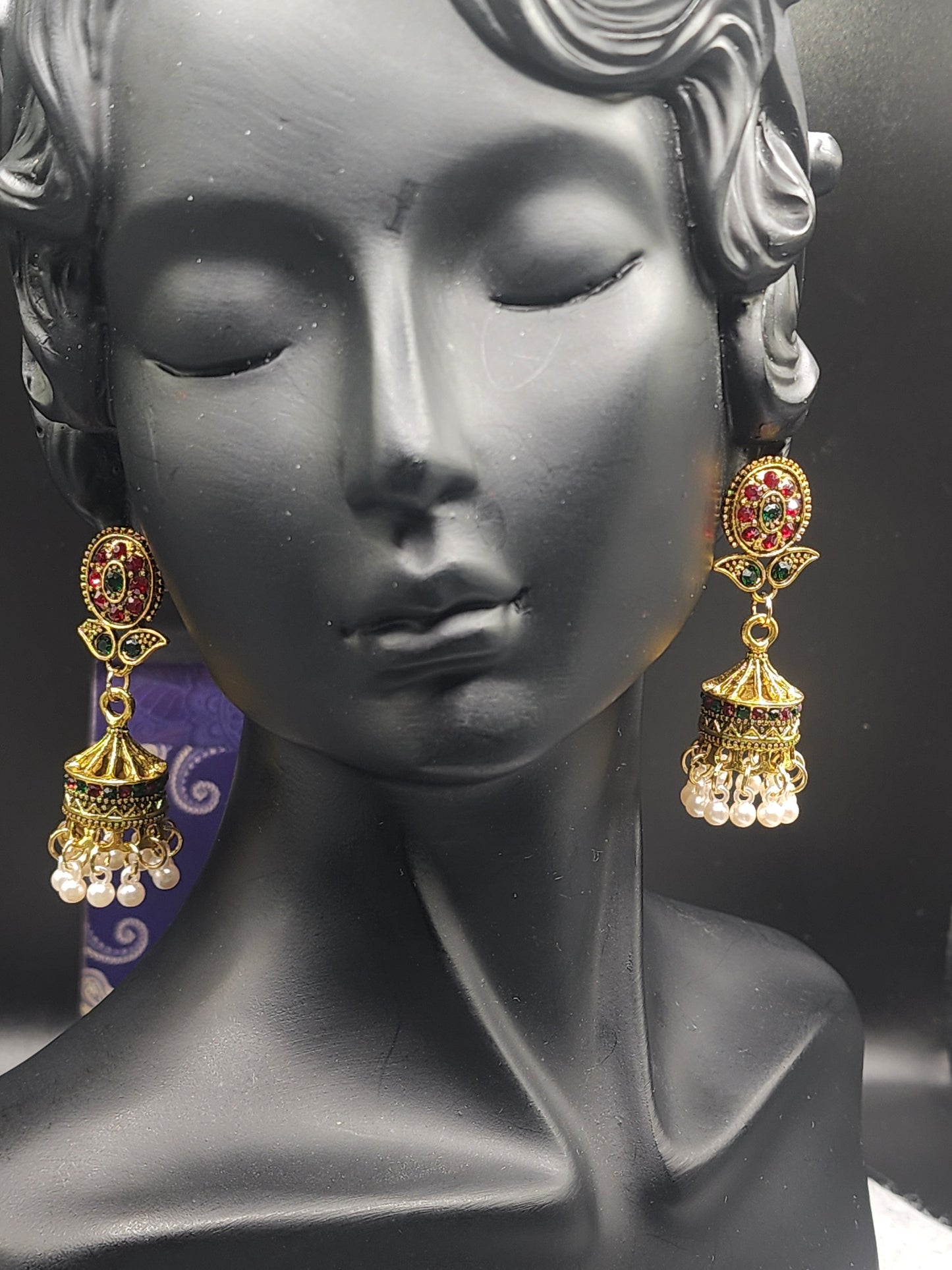 Classic Multicolor Pearl Jhumka Earrings