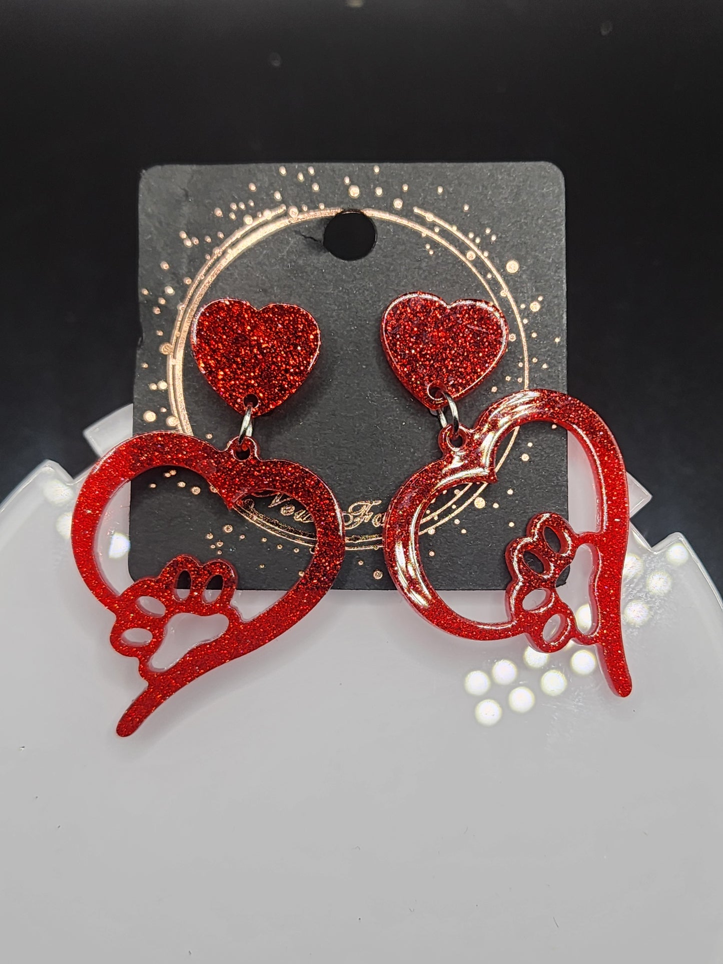 Love Heart Dangling Earrings – Cute  Glitter & Valentine Statement Jewelry
