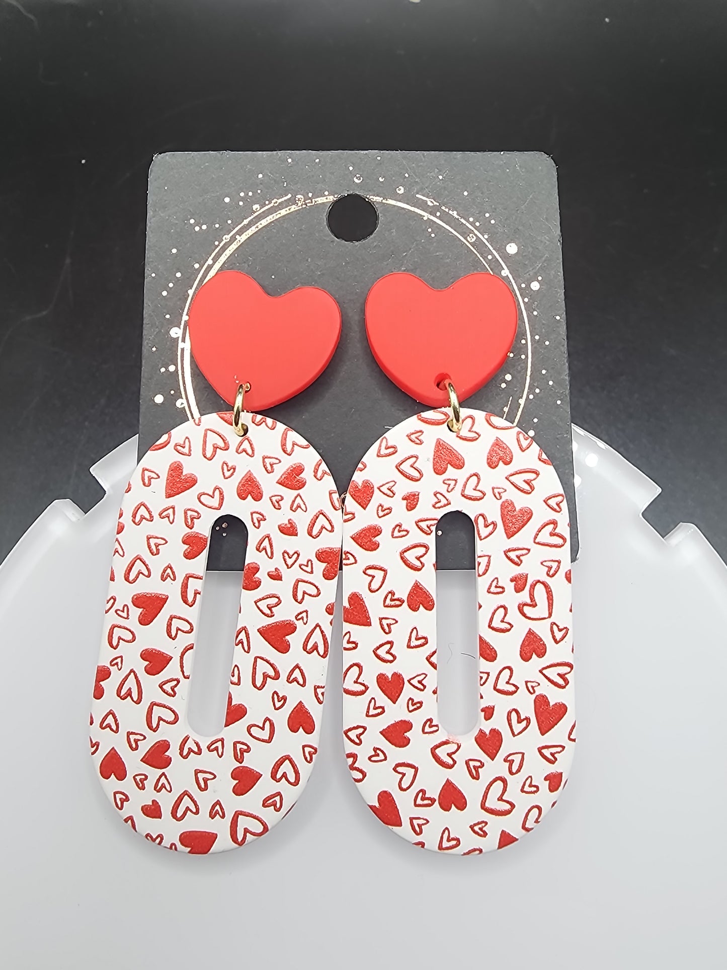 Love Heart Dangling Earrings – Cute  Glitter & Valentine Statement Jewelry