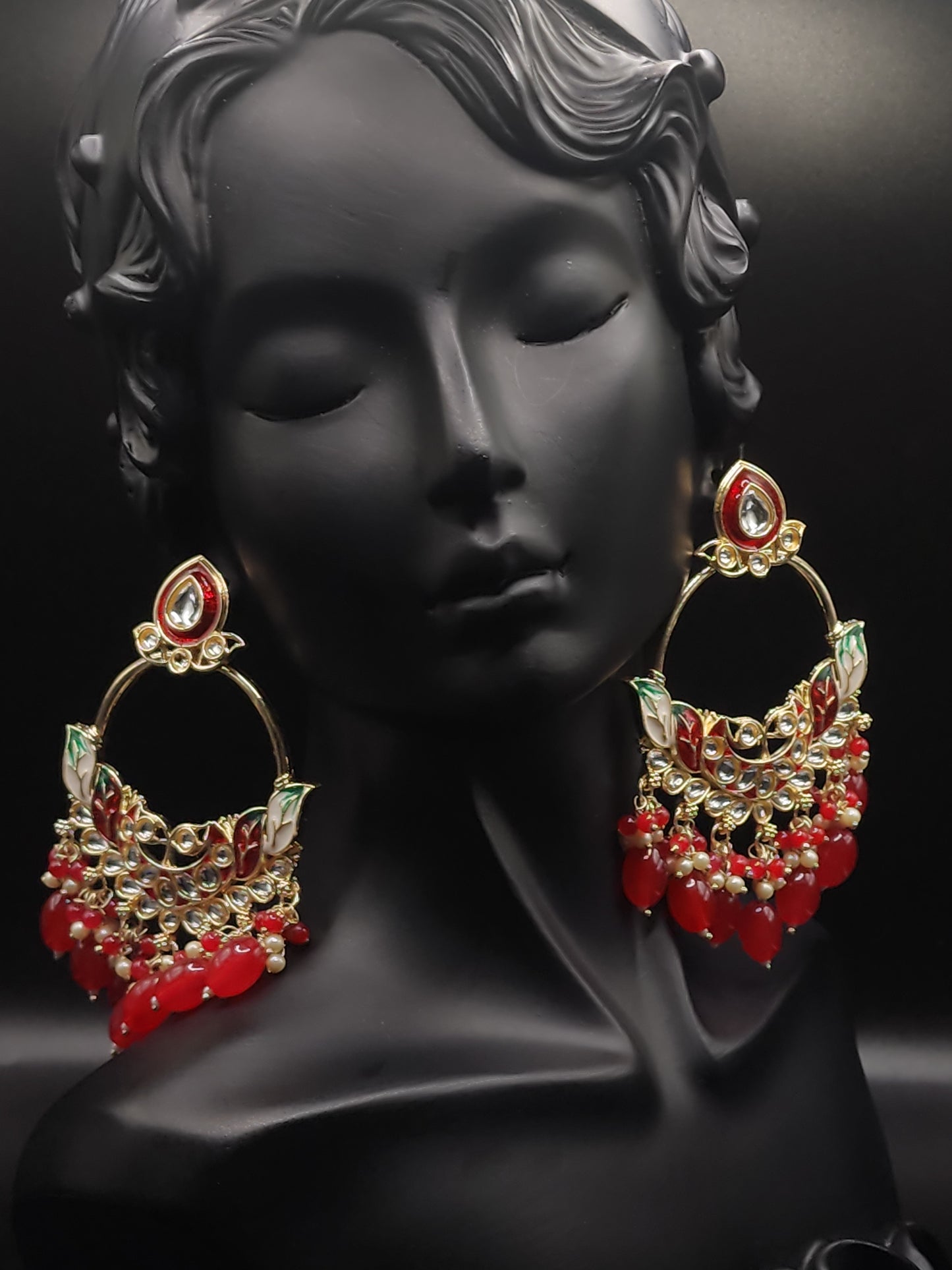 Ruby Luxe Chandbali Earrings ❤️