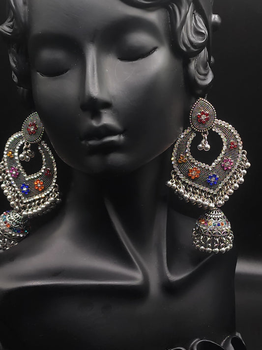 These oxidized jhumka earrings are perfect for every festive look