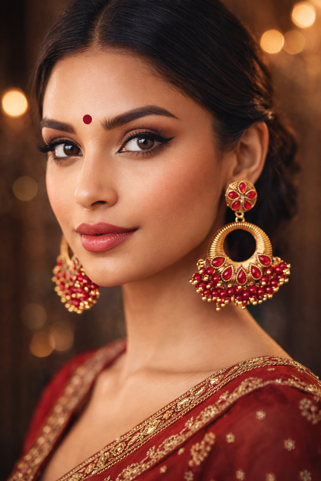 Royal Red Statement Earrings – PSK ELEGANCE