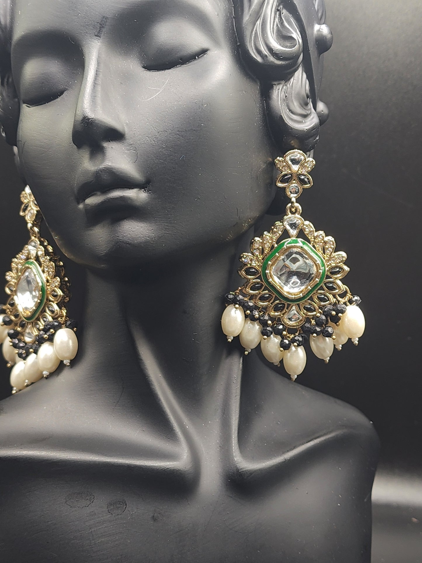 Black & Gold Statement Earrings