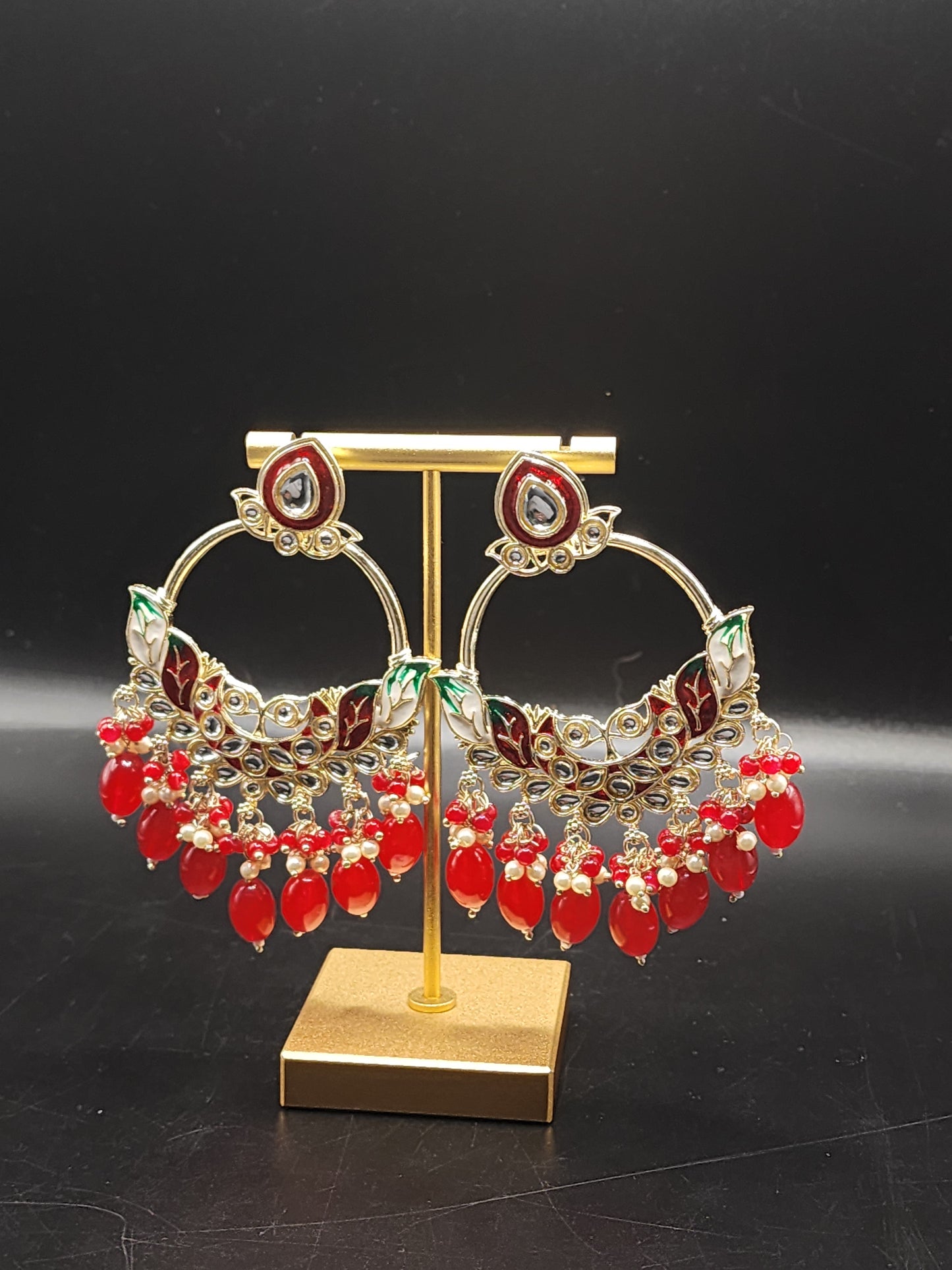 Ruby Luxe Chandbali Earrings ❤️