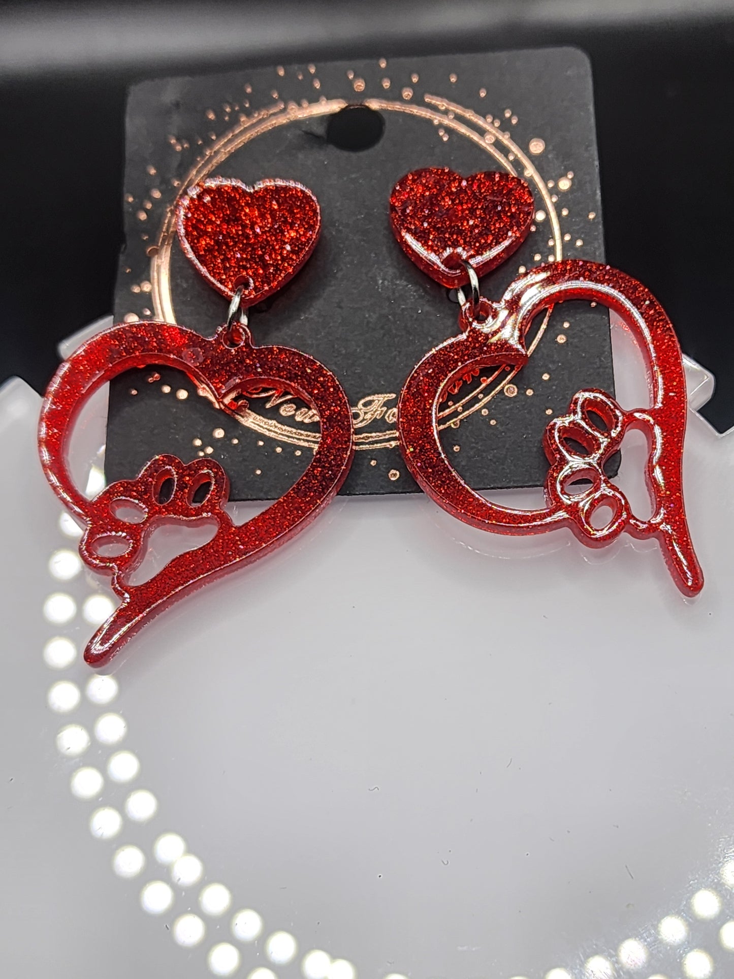 Love Heart Dangling Earrings – Cute  Glitter & Valentine Statement Jewelry