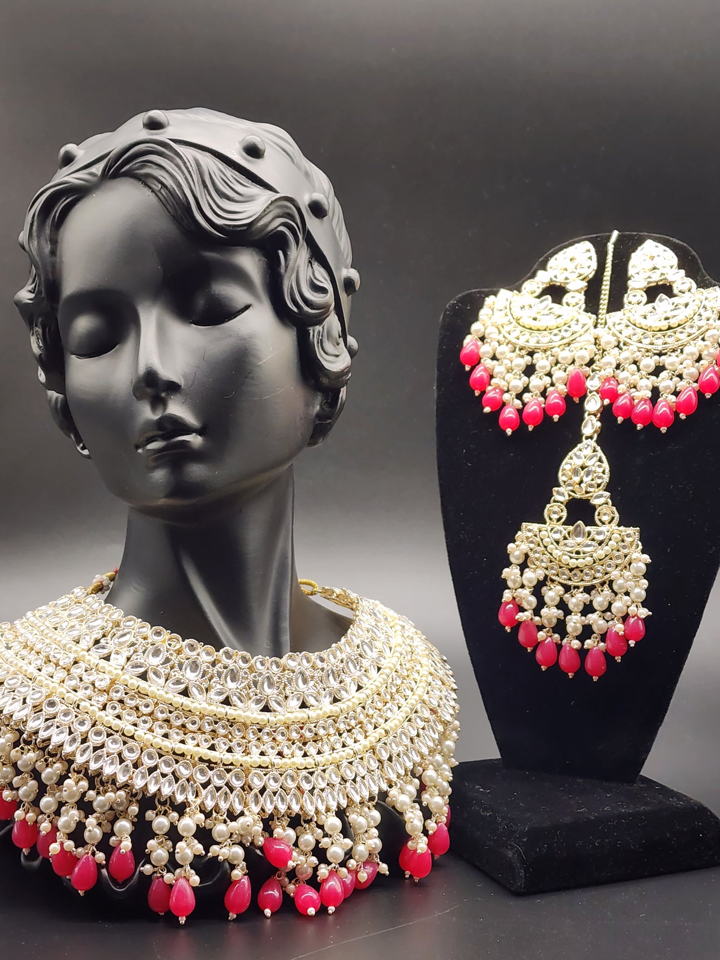 Traditional Elegant Necklaces, beautifully paired with matching earrings and stunning tikka.