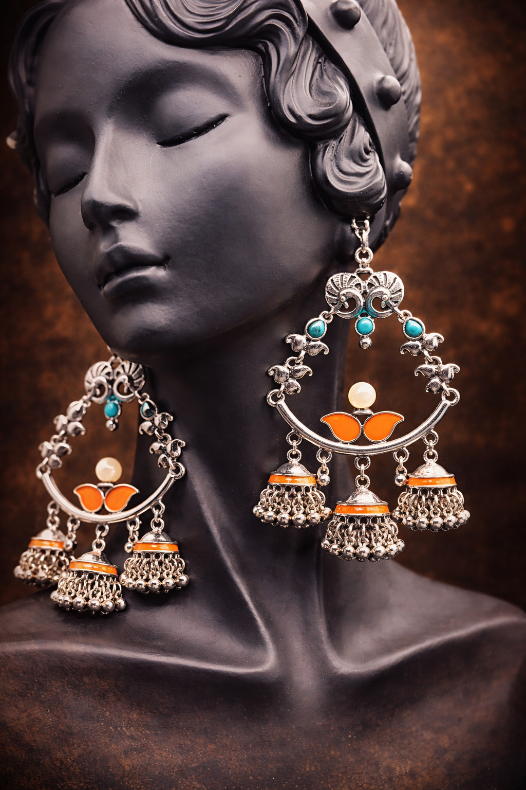 Lotus 🪷 silver dangling Earrings