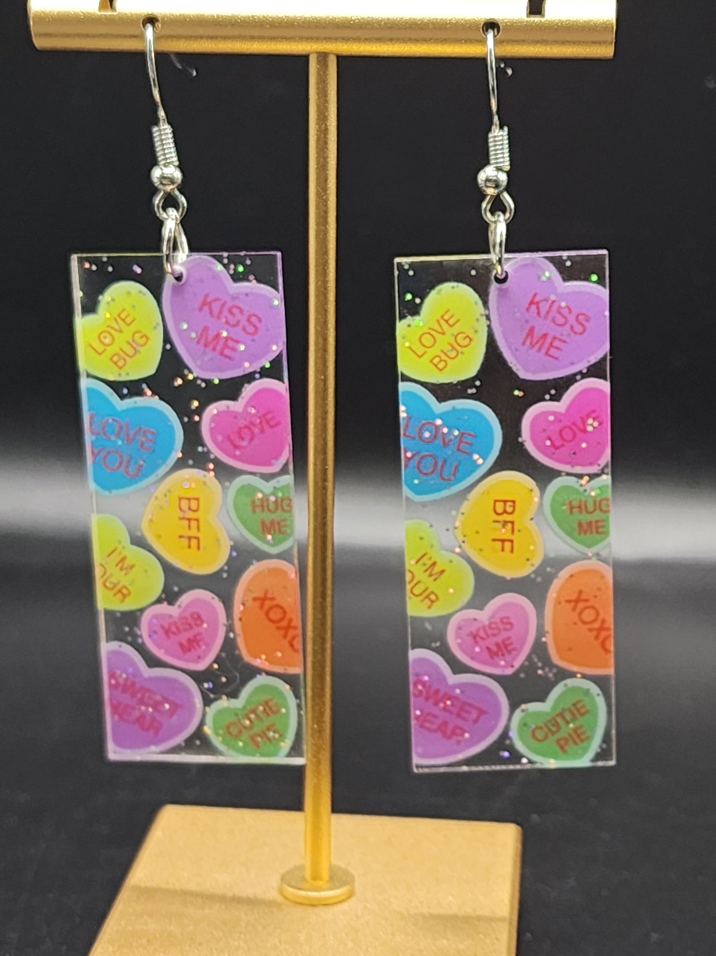 Candy Heart Valentine Statement Earrings