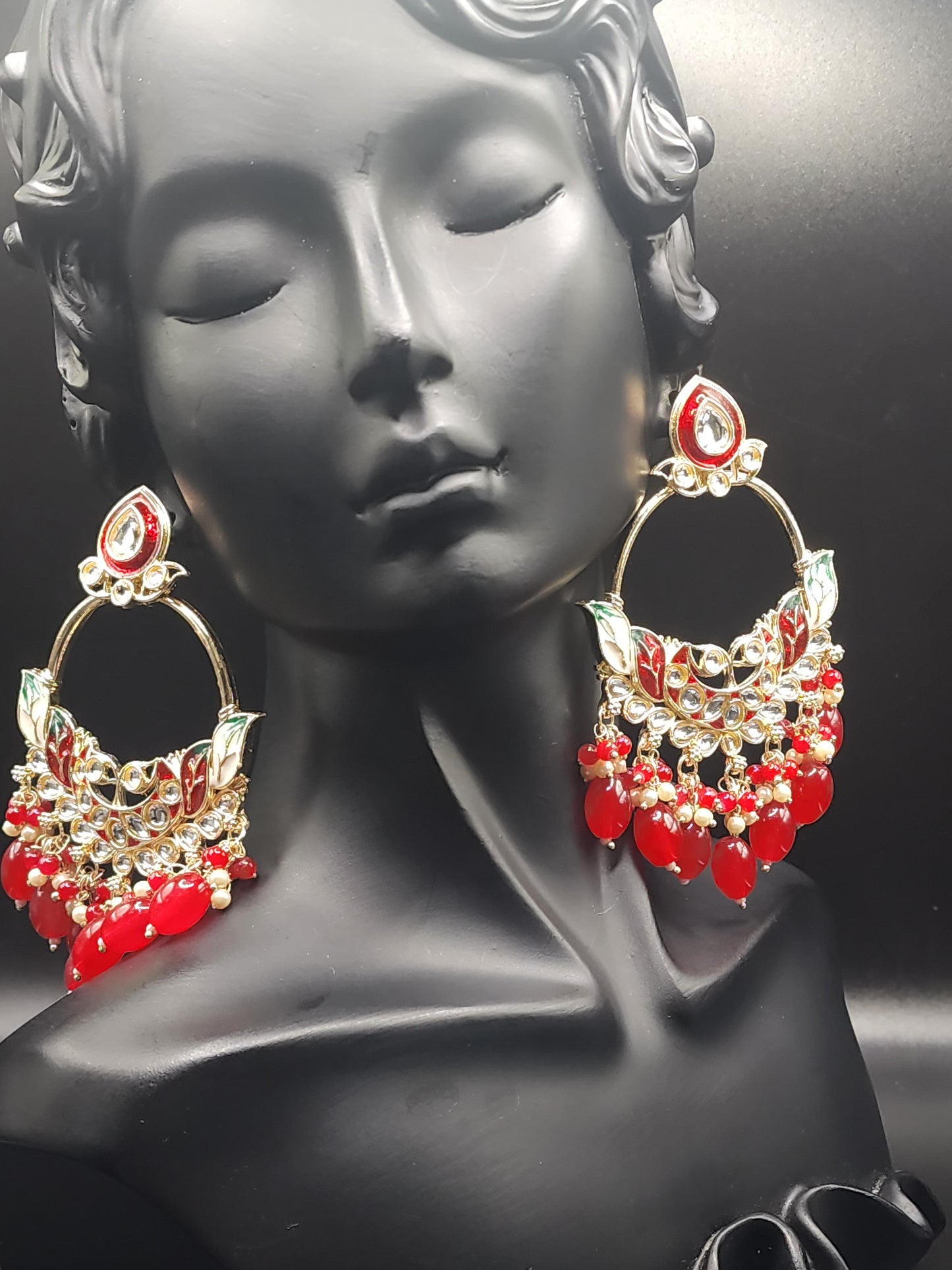 Ruby Luxe Chandbali Earrings ❤️