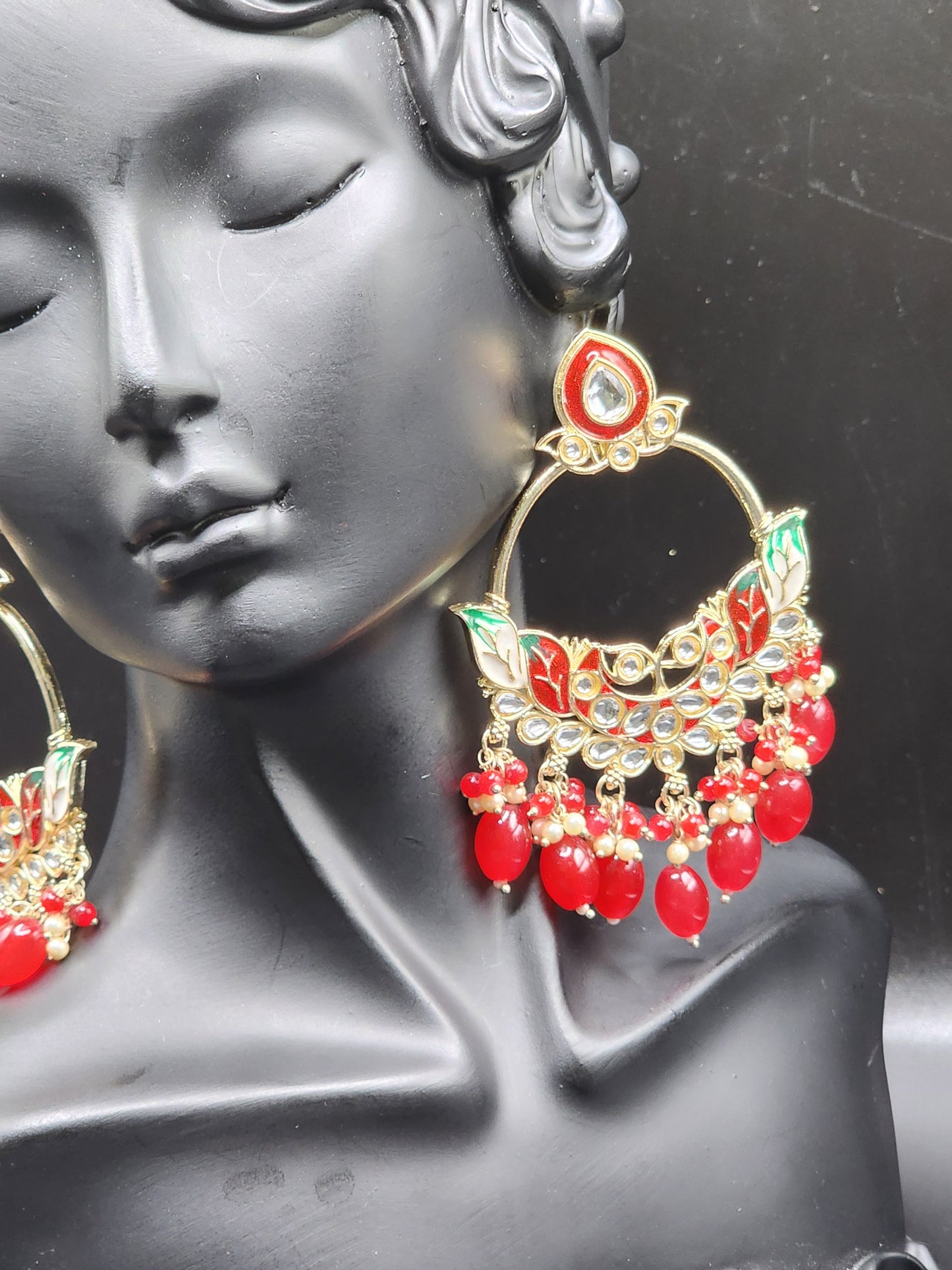 Ruby Luxe Chandbali Earrings ❤️