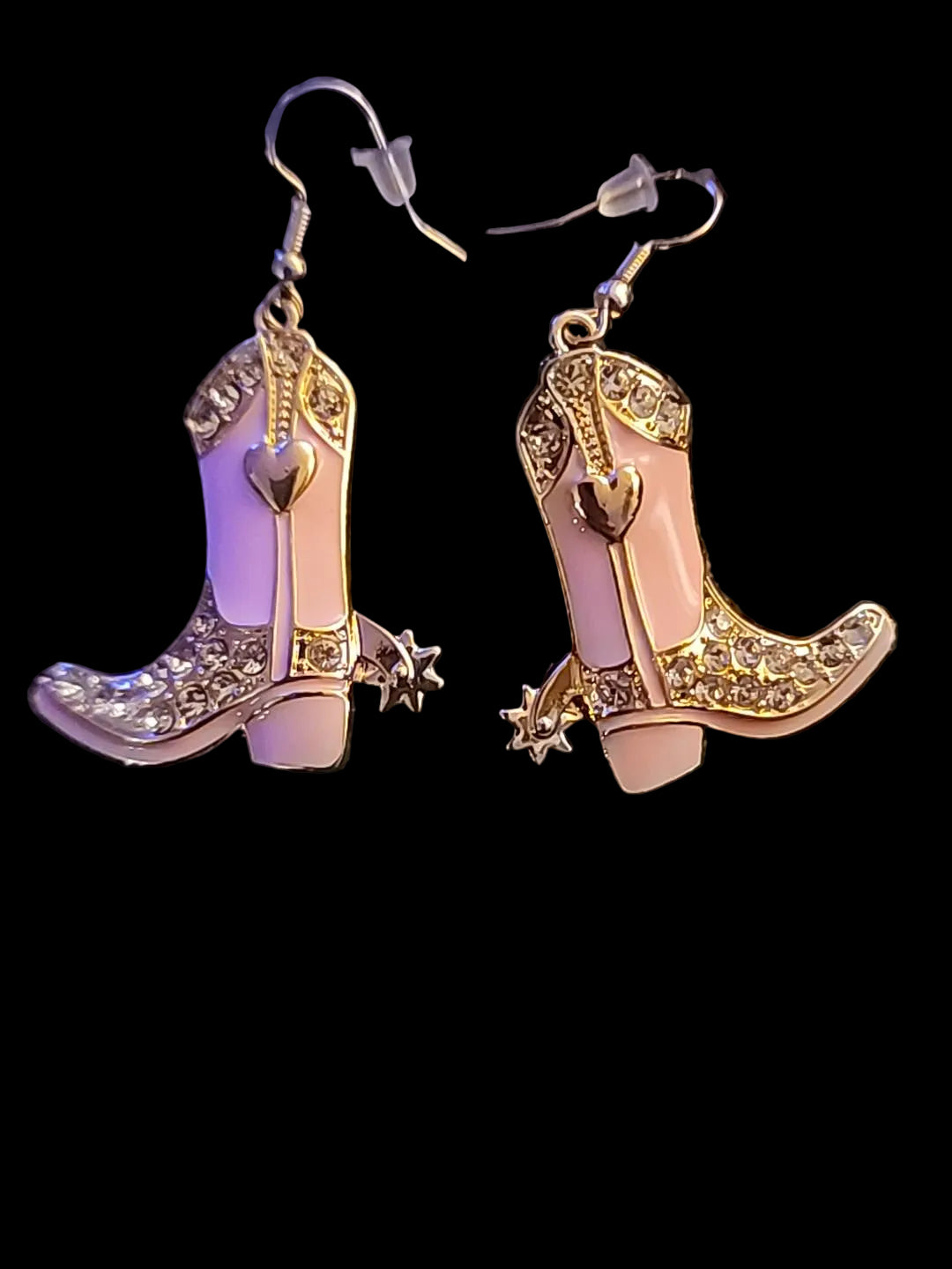Pink Cowboy Boot Statement Earrings