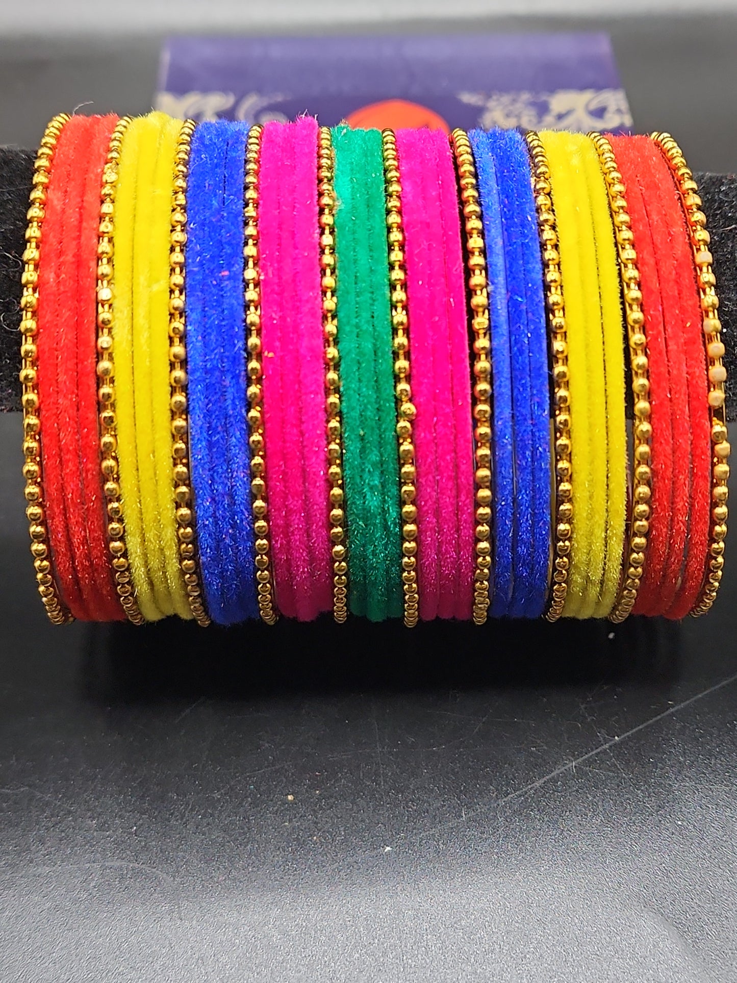 Vibrant colors Velvet Bangles