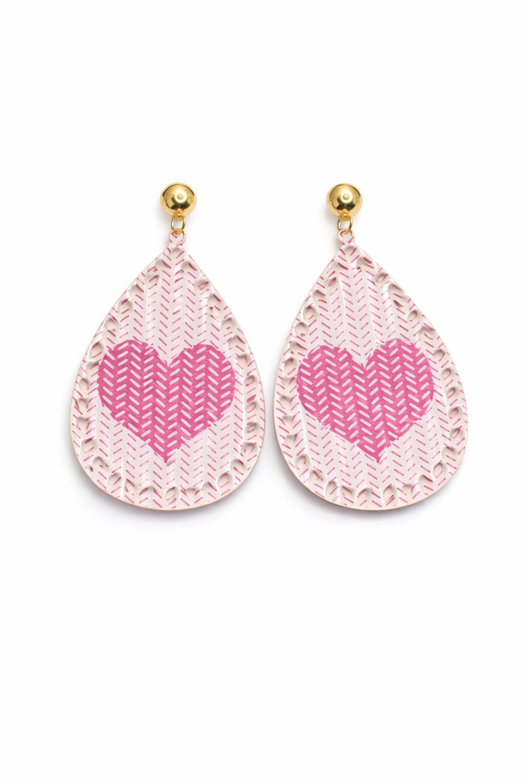 Blush Heart Teardrop Earrings | Lightweight Statement Dangles