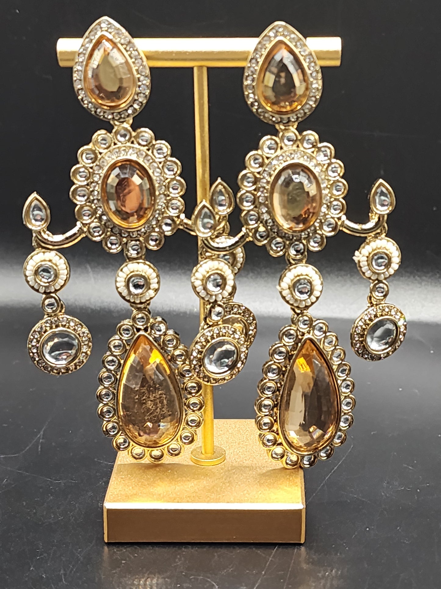 Champagne Glow Statement Chandbalis