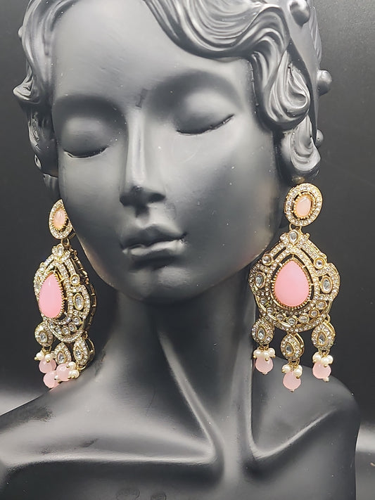 Blush Pink Luxury Statement Earrings
