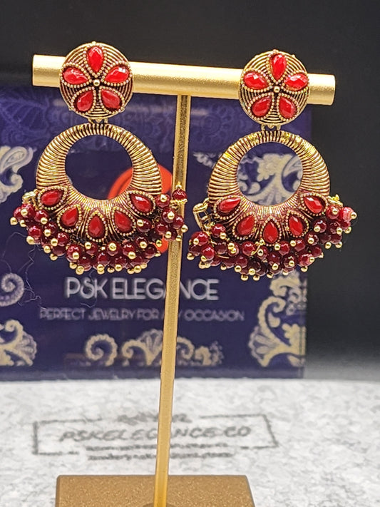 Royal Red Statement Earrings – PSK ELEGANCE