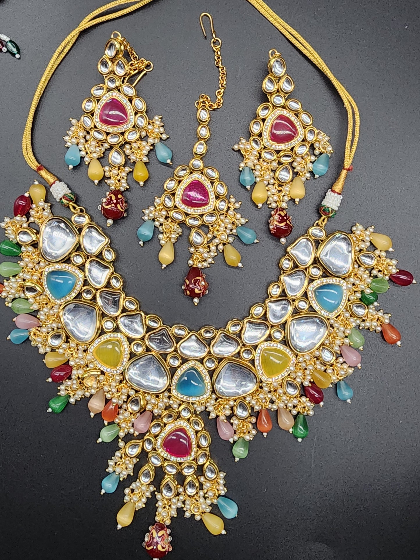 Traditional Elegant Necklaces, beautifully paired with matching earrings and stunning tikka.