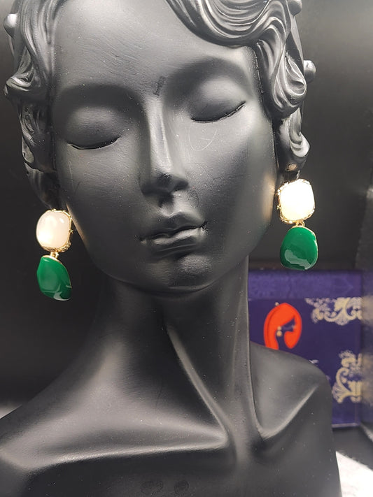 💚✨ Emerald Drop Earrings – PSK ELEGANCE