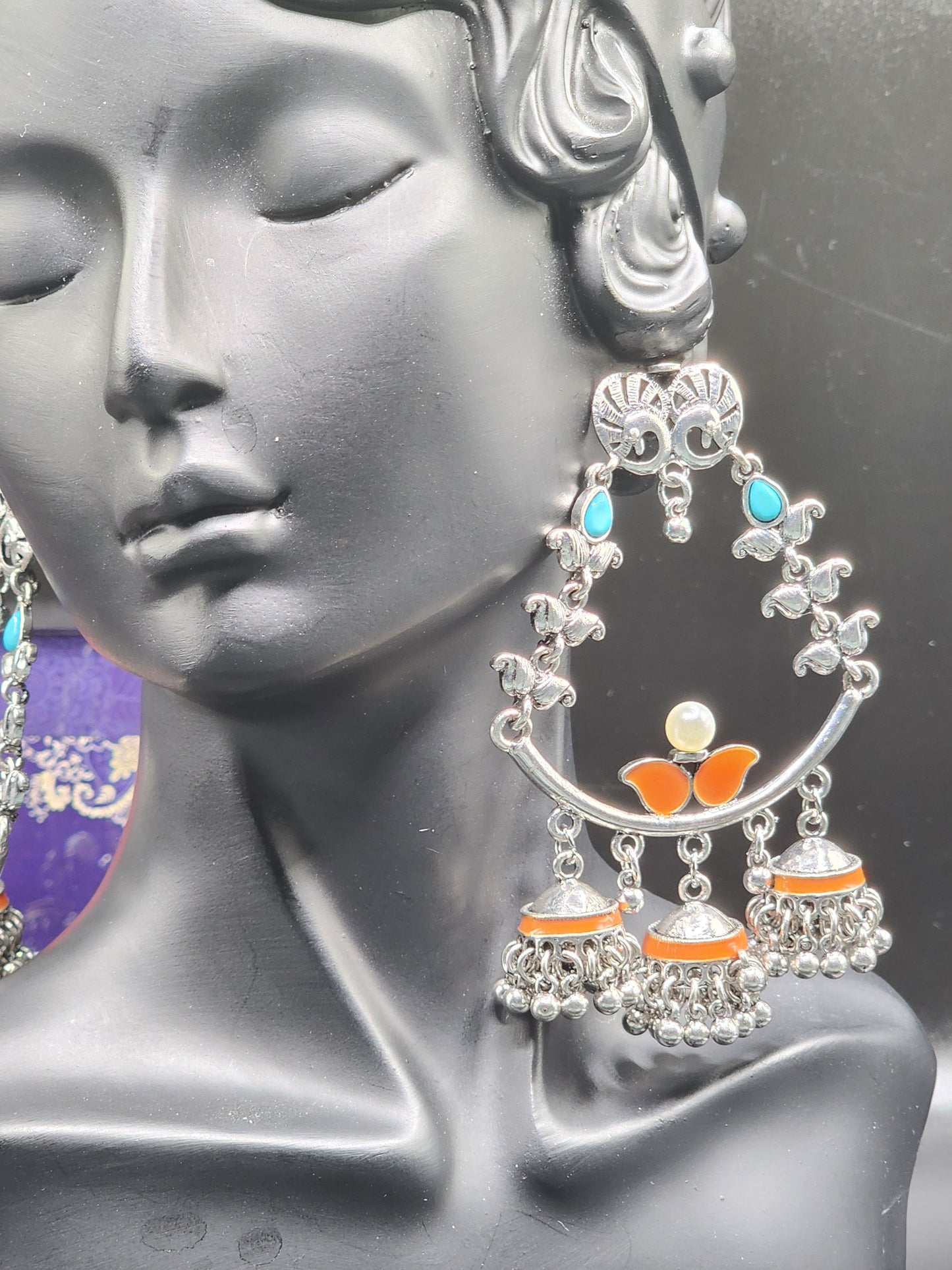 Lotus 🪷 silver dangling Earrings