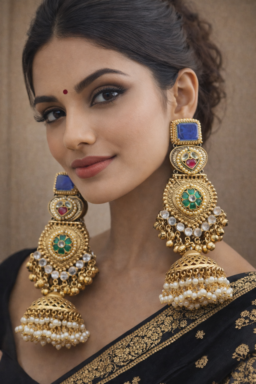 Kashmir Jhumkas Elegant, bold, and eye-catching — a must-have piece for your jewelry collection.