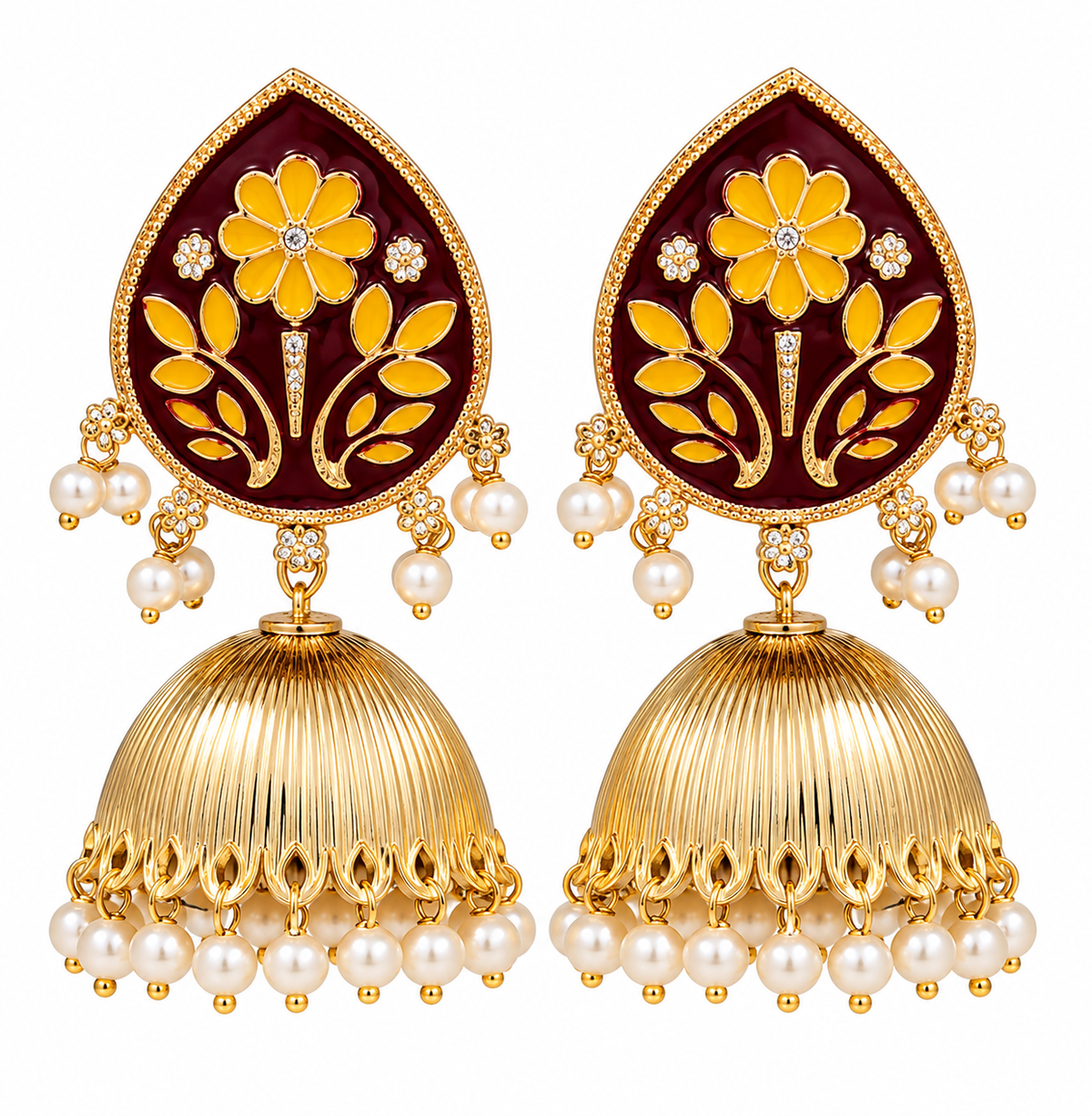 Meenakari Jhumka Earrings