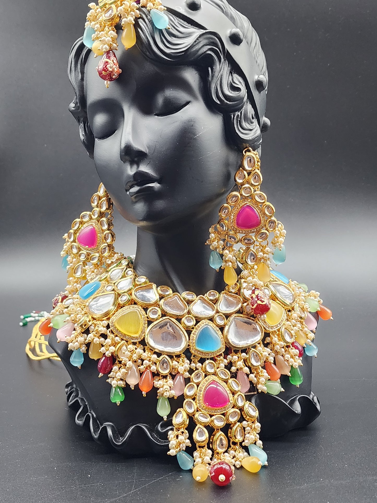 Traditional Elegant Necklaces, beautifully paired with matching earrings and stunning tikka.