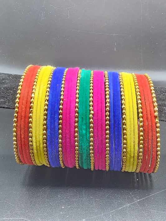 Vibrant colors Velvet Bangles