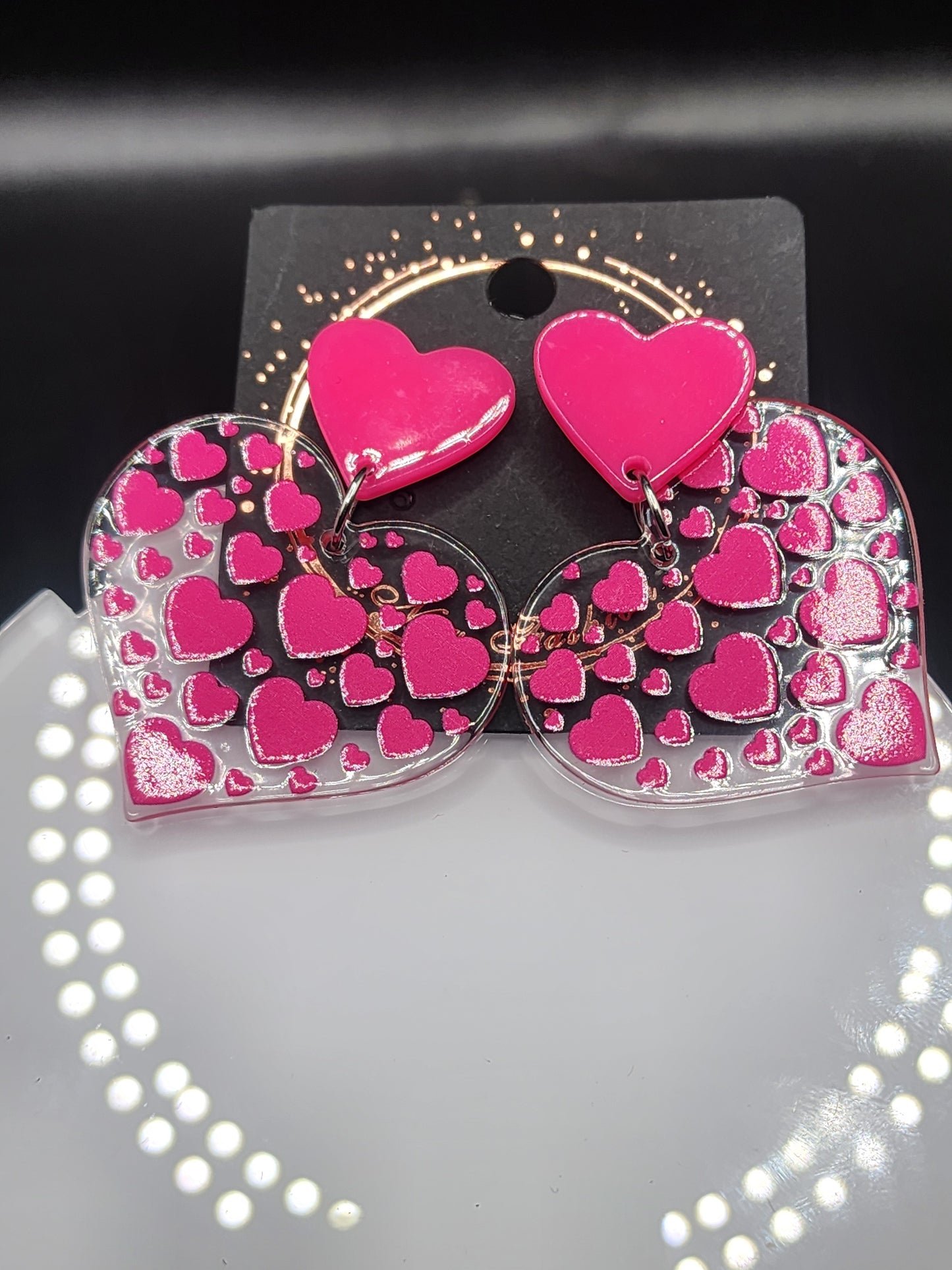 Love Heart Dangling Earrings – Cute  Glitter & Valentine Statement Jewelry