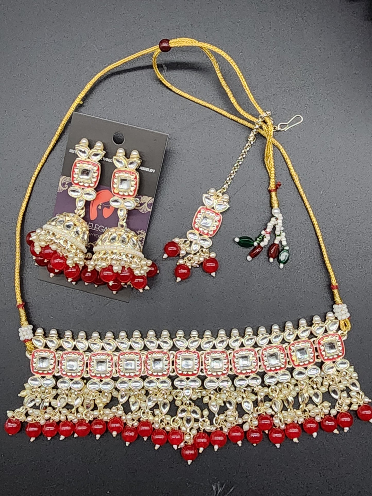Traditional Elegant Necklaces, beautifully paired with matching earrings and stunning tikka.