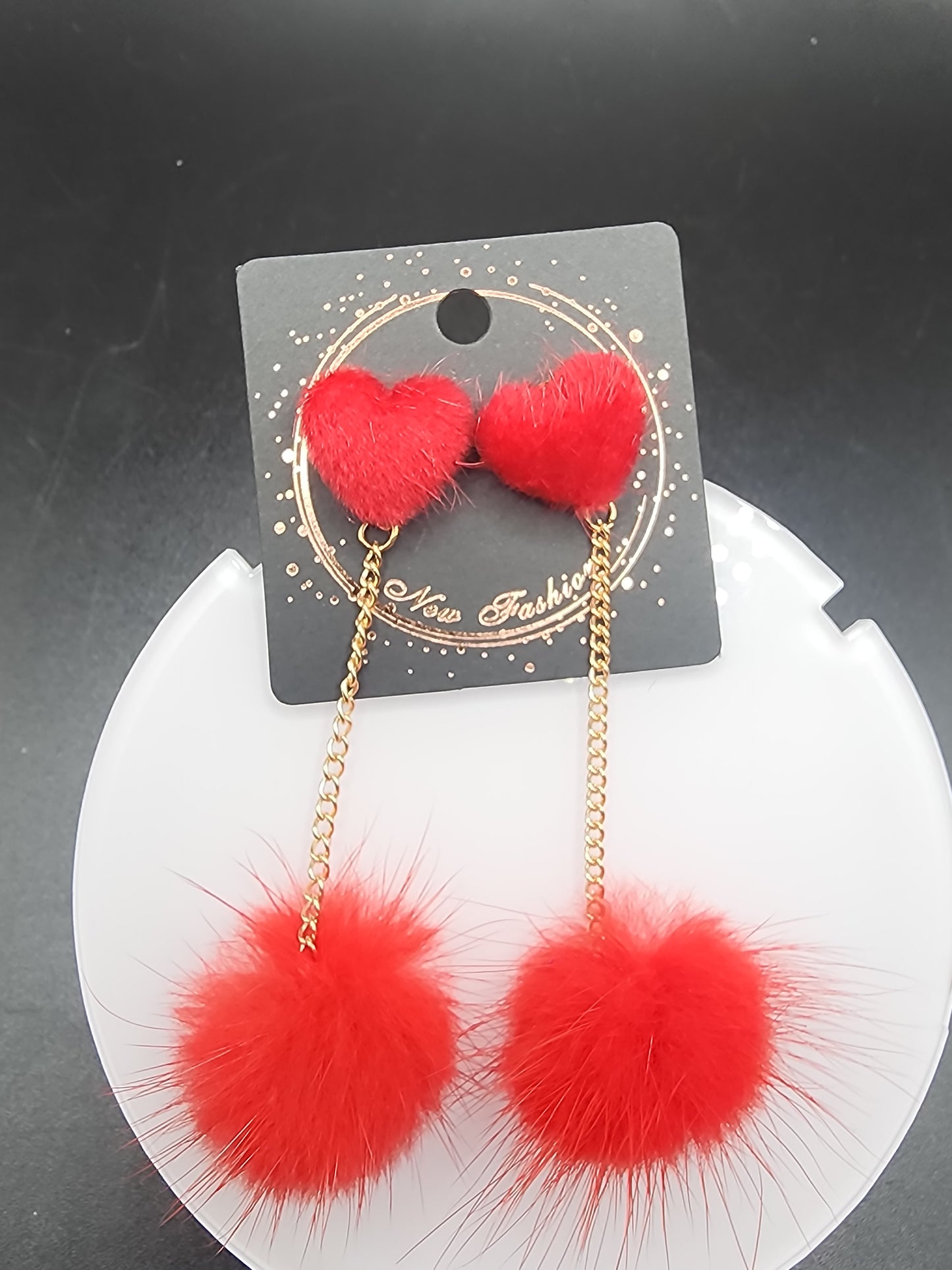 Love Heart Dangling Earrings – Cute  Glitter & Valentine Statement Jewelry