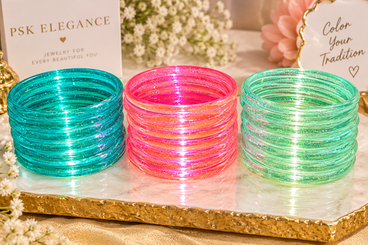 Multicolor Jelly Glass Bangles Collection – Size 2.8