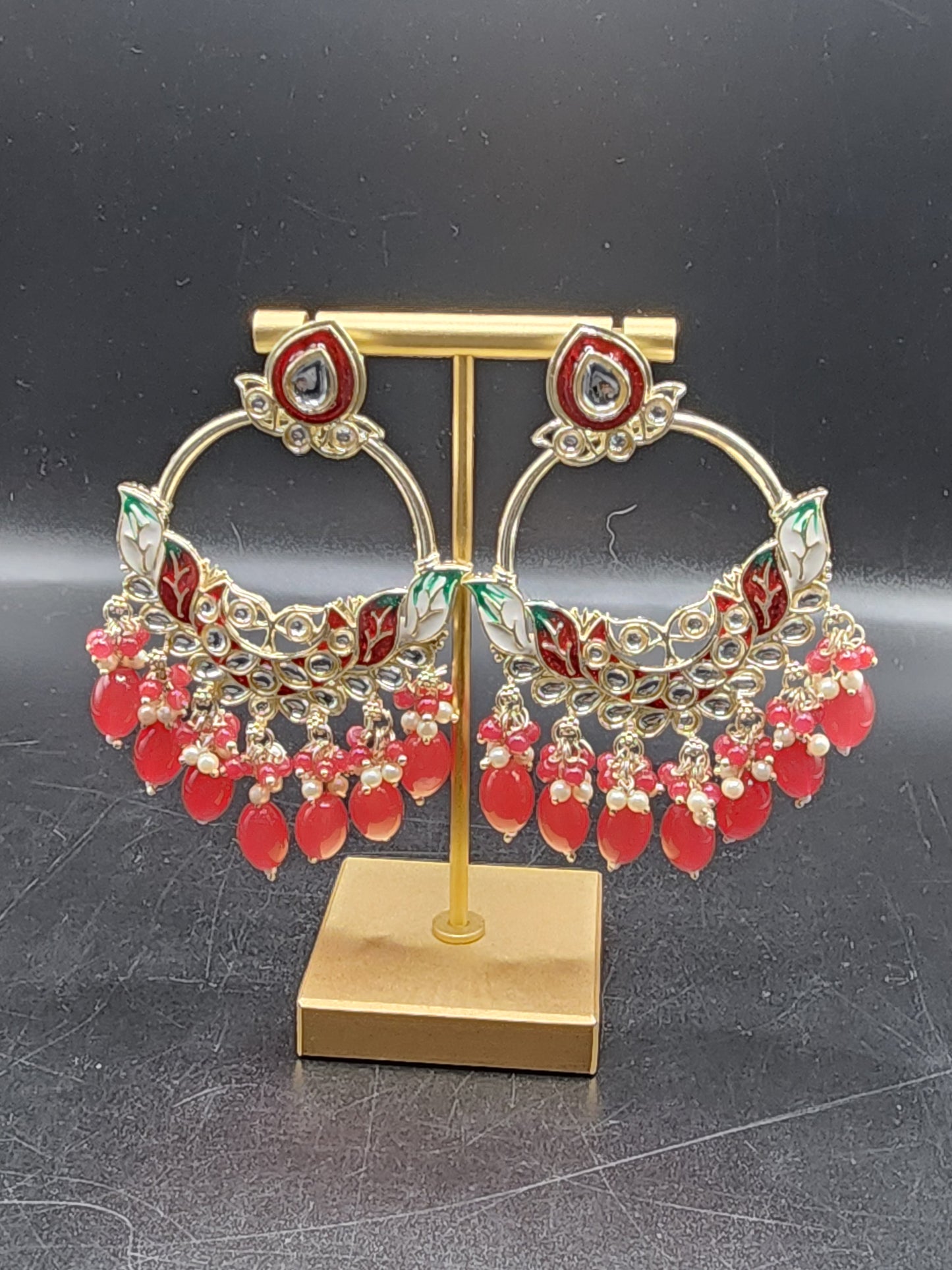 Ruby Luxe Chandbali Earrings ❤️