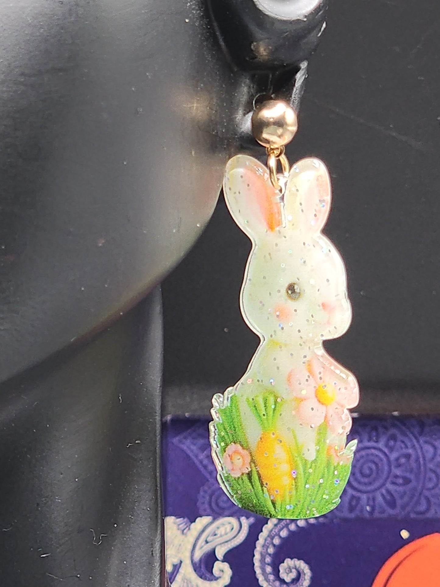Spring Bunny Floral Earrings