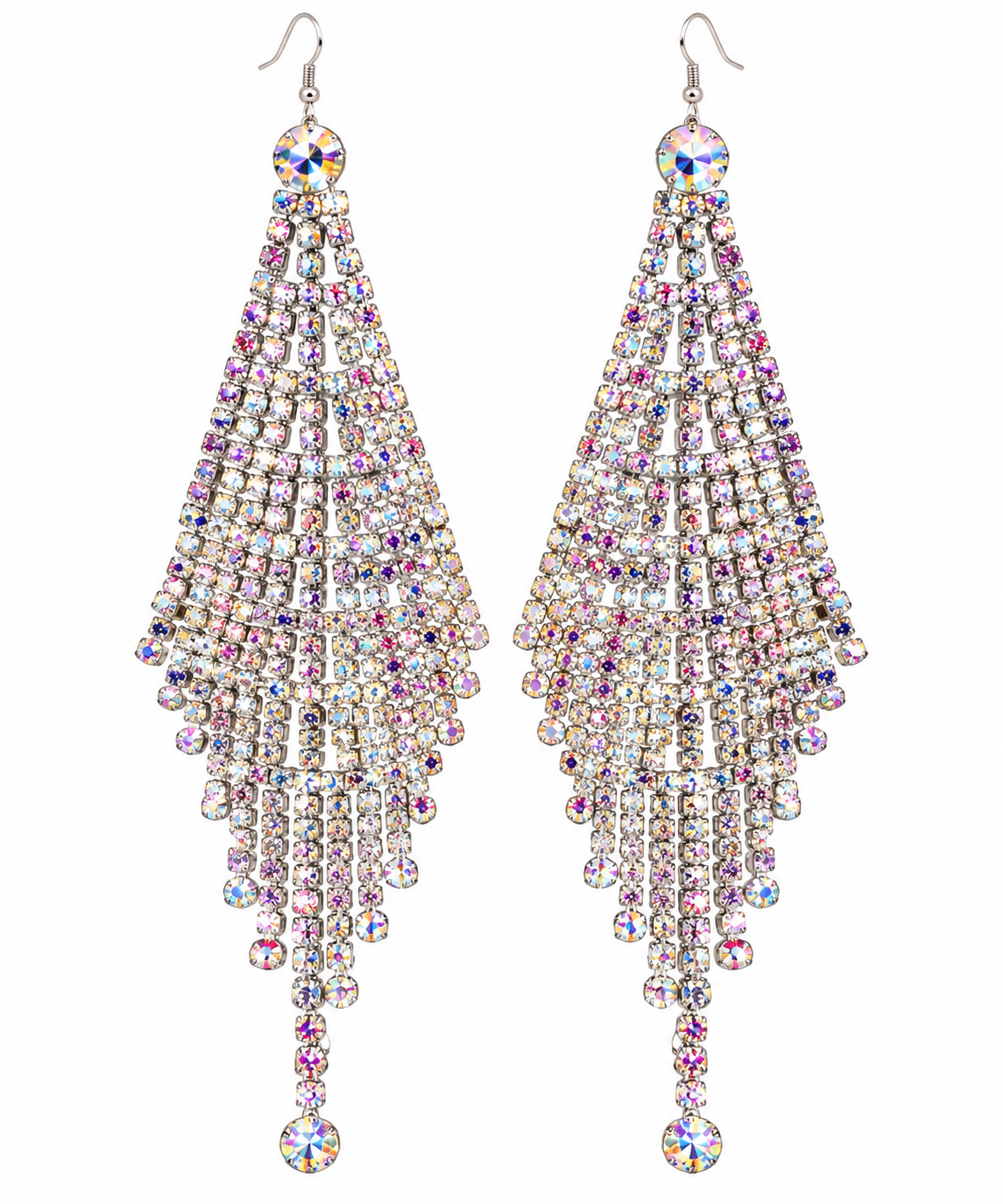 Multicolor Crystal Rhinestone Chandelier Statement Earrings
