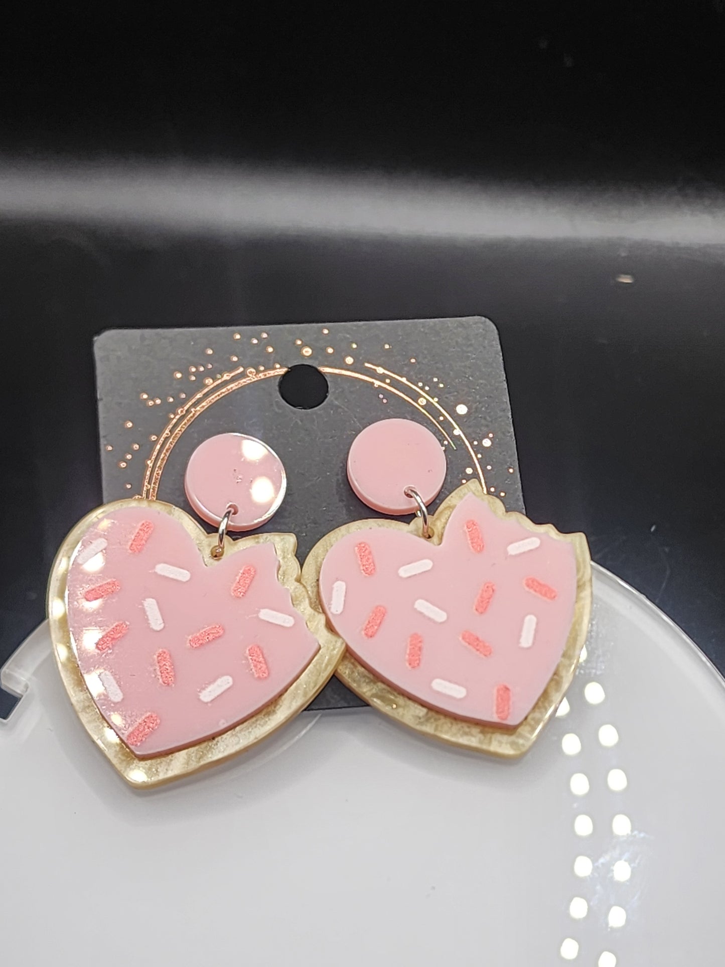 Love Heart Dangling Earrings – Cute  Glitter & Valentine Statement Jewelry