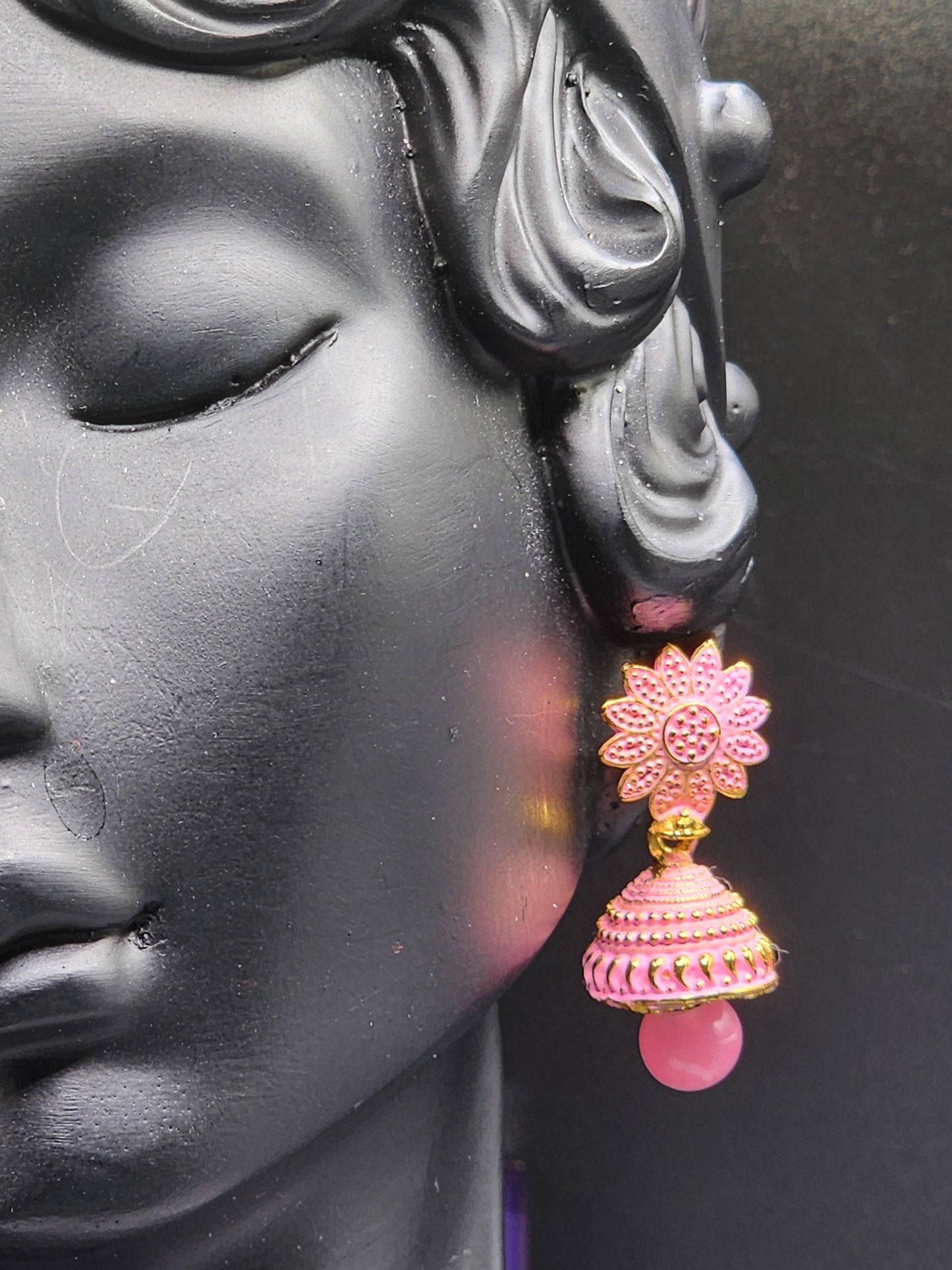 Pink Jhumka Earrings – PSK ELEGANCE 💖🌸