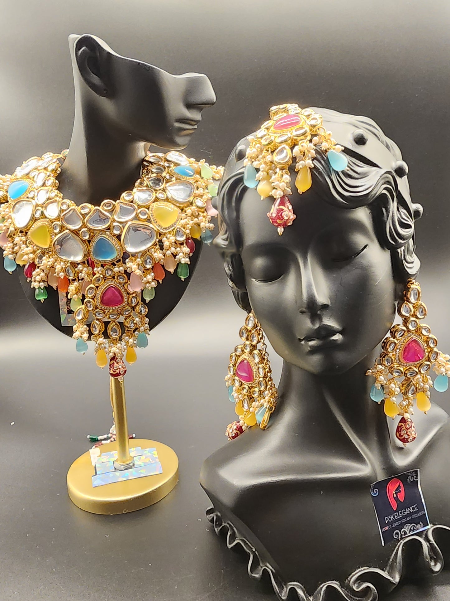 Traditional Elegant Necklaces, beautifully paired with matching earrings and stunning tikka.