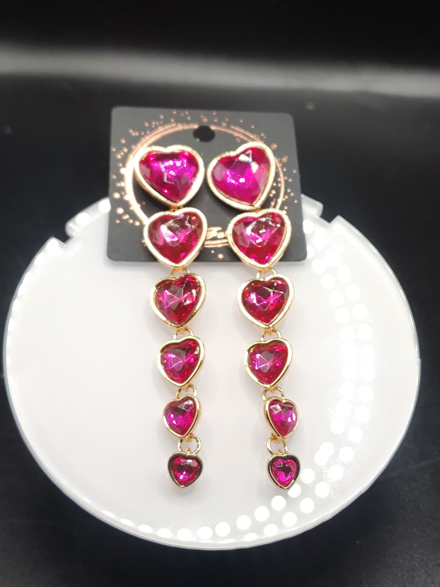 Love Heart Dangling Earrings – Cute  Glitter & Valentine Statement Jewelry