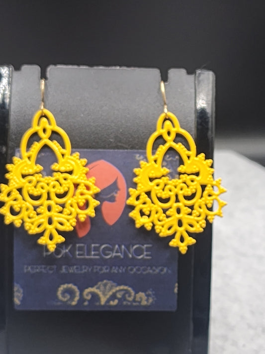 Accessorize your look with these stunning yellow dangling earrings!