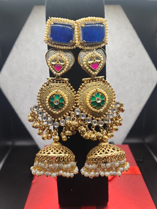 Kashmir Jhumkas Elegant, bold, and eye-catching — a must-have piece for your jewelry collection.